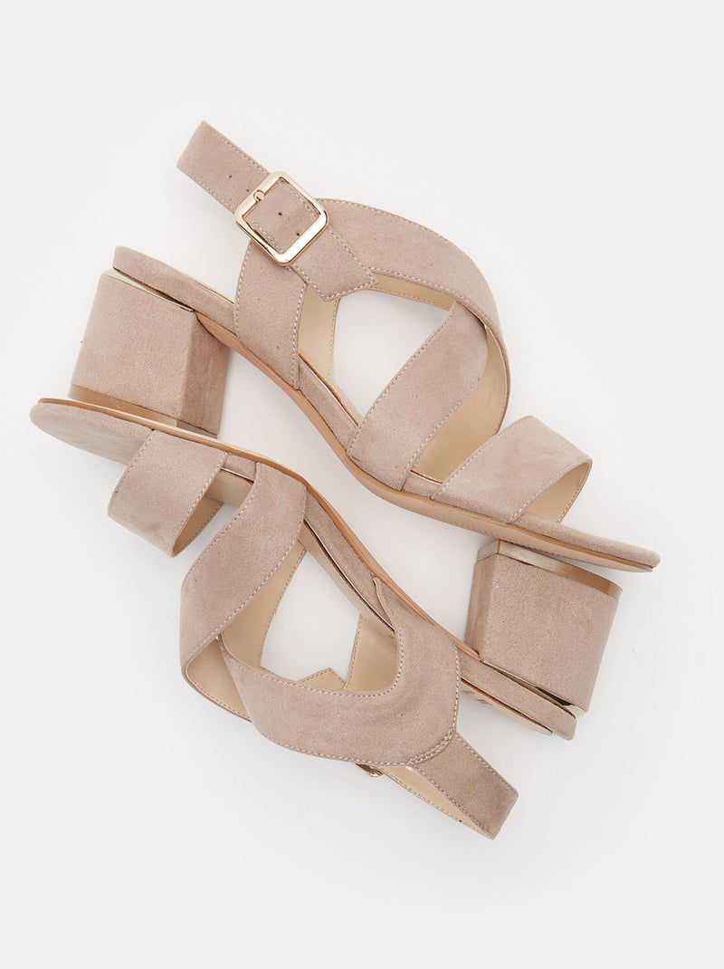 Sandales tressées à talon large BATA Rose - Kiabi