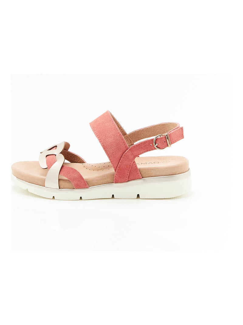 Sandales tressées Amortyl - Damart Rose - Kiabi