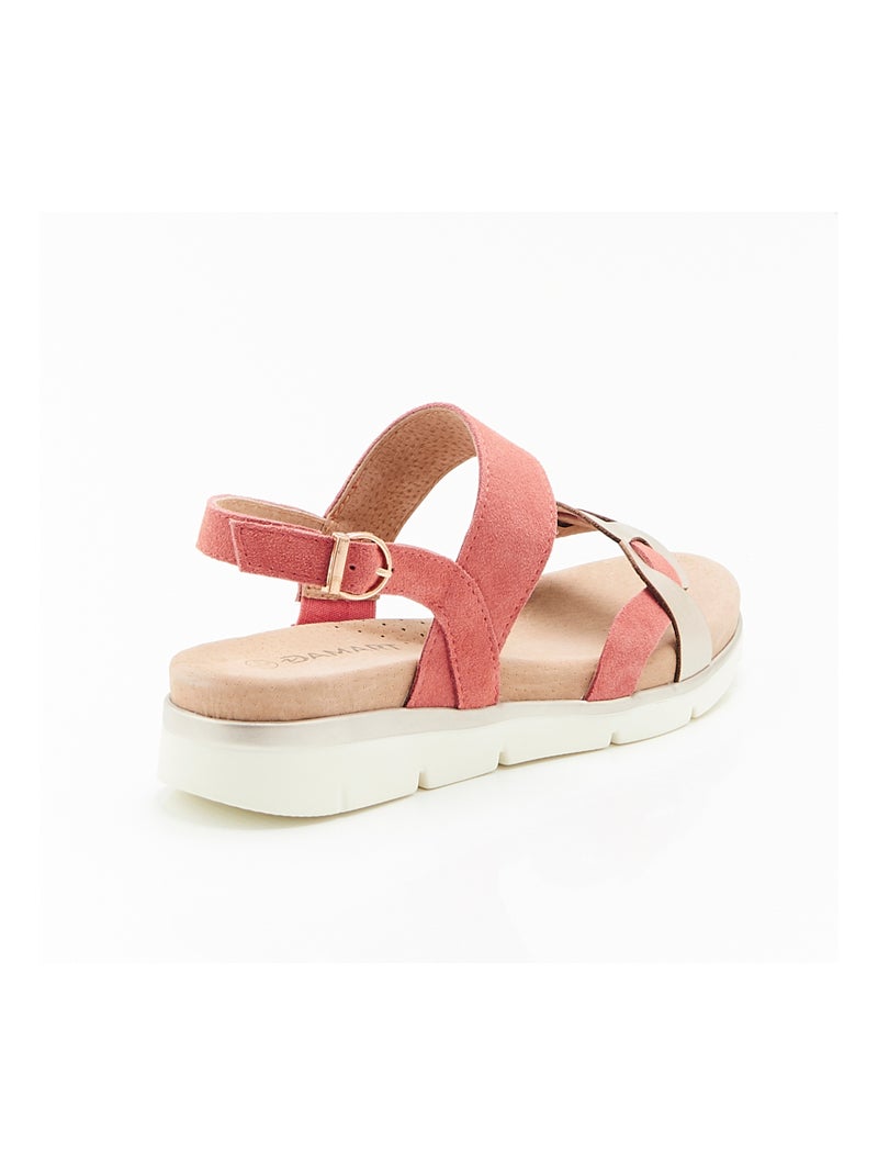 Sandales tressées Amortyl - Damart Rose - Kiabi