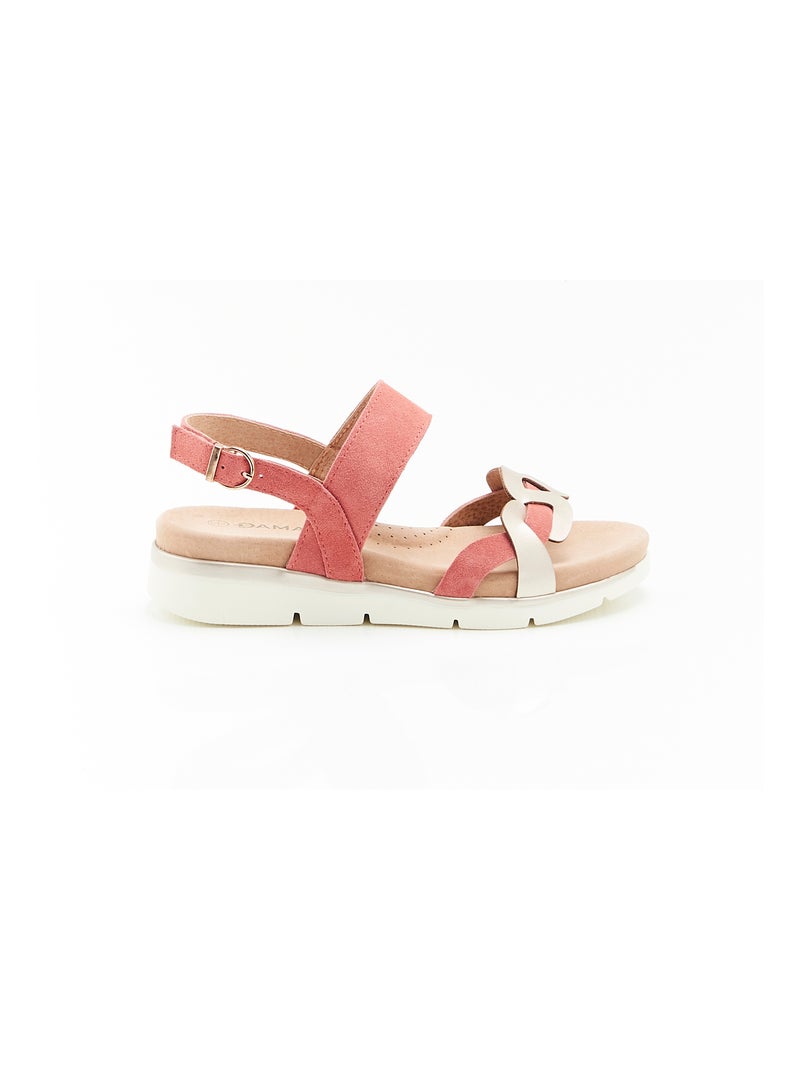 Sandales tressées Amortyl - Damart Rose - Kiabi