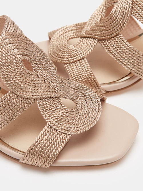 Sandales tressées talon moyen carré BATA - Kiabi