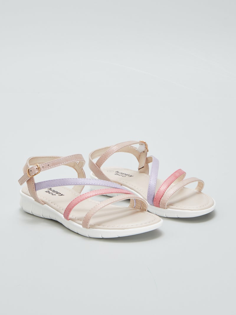Sandales tricolore Rose - Kiabi