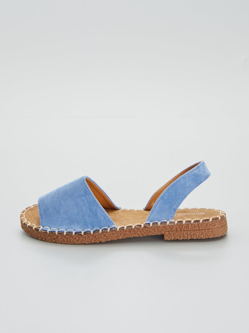 Sandales type minorquines en suédine bleu - Kiabi