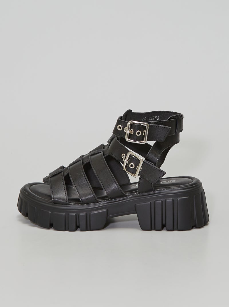 Sandales type salomé noir - Kiabi