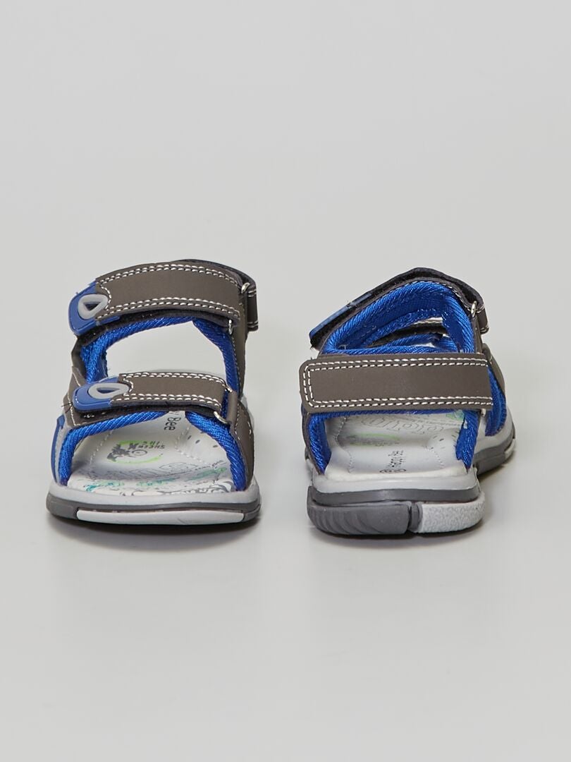 Sandales type sport en mesh gris foncé - Kiabi