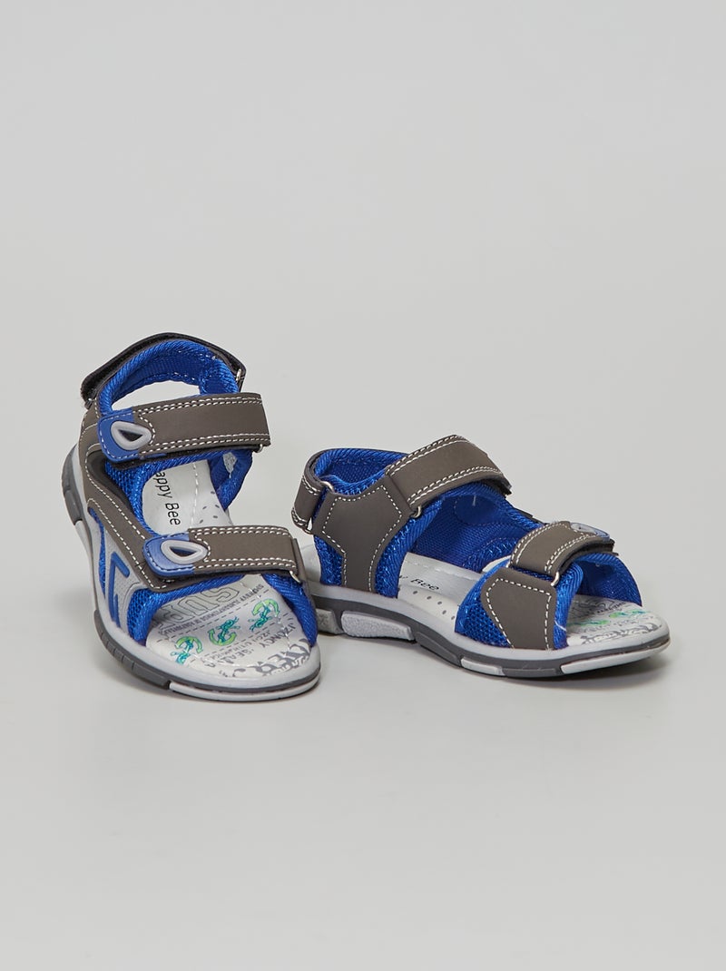Sandales type sport en mesh gris foncé - Kiabi