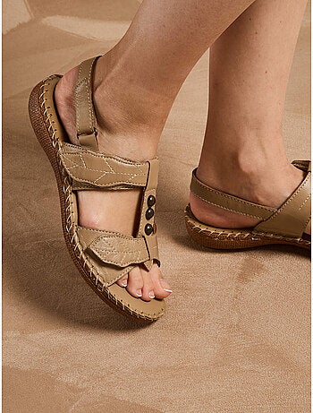 Sandales ultra souples en cuir - PEDICONFORT