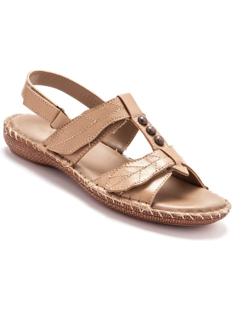 Sandales ultra souples en cuir - PEDICONFORT Beige clair - Kiabi