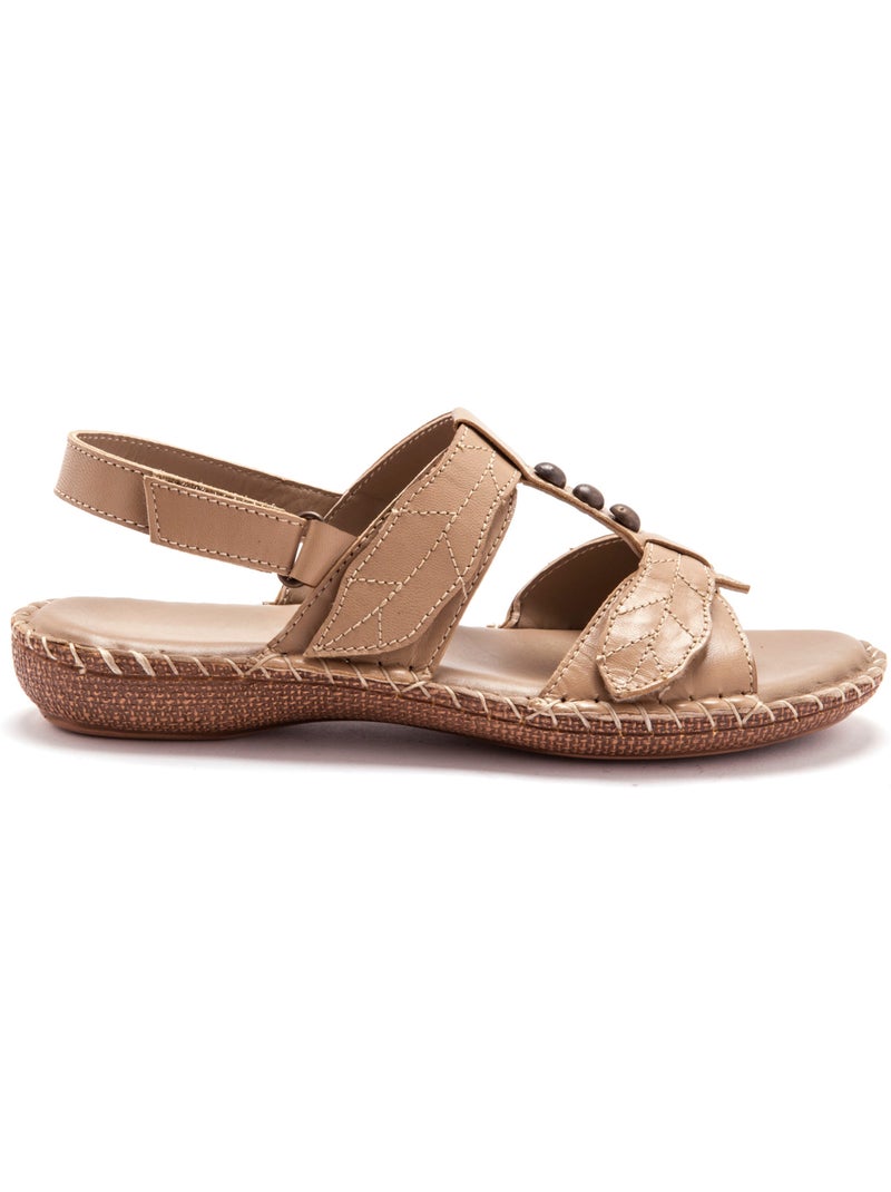 Sandales ultra souples en cuir - PEDICONFORT Beige clair - Kiabi