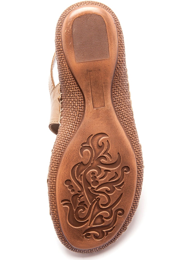 Sandales ultra souples en cuir - PEDICONFORT Beige clair - Kiabi