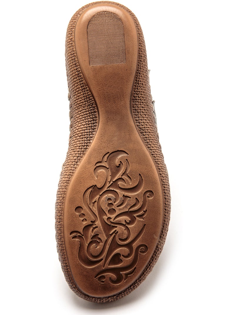 Sandales ultra souples en cuir - PEDICONFORT Beige/Rose/Vert d eau - Kiabi