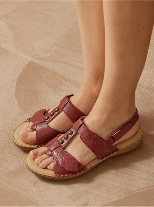 Sandales ultra souples en cuir - PEDICONFORT - Kiabi