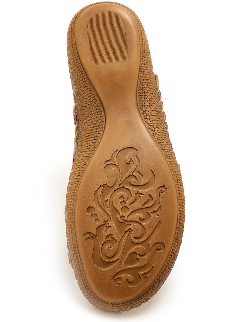 Sandales ultra souples en cuir - PEDICONFORT Rouge - Kiabi