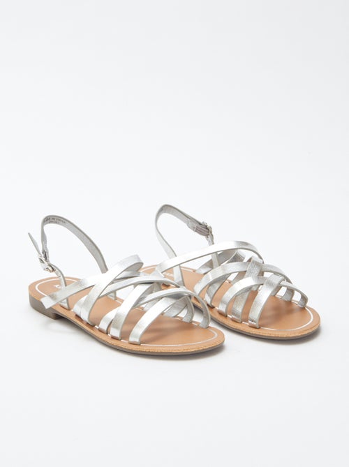 Sandales unies multi-brides - Kiabi