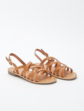 Sandales unies multi-brides