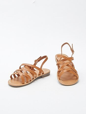 Sandales unies multi-brides