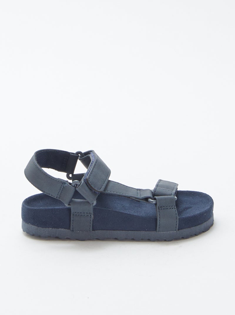 Sandales unies type trekking BLEU - Kiabi