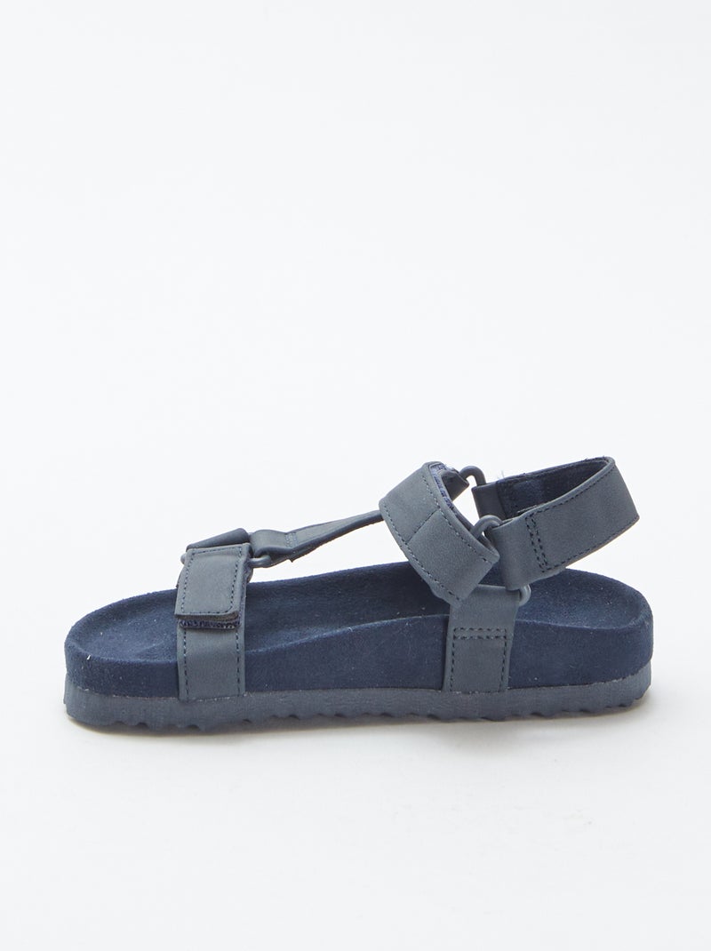 Sandales unies type trekking BLEU - Kiabi