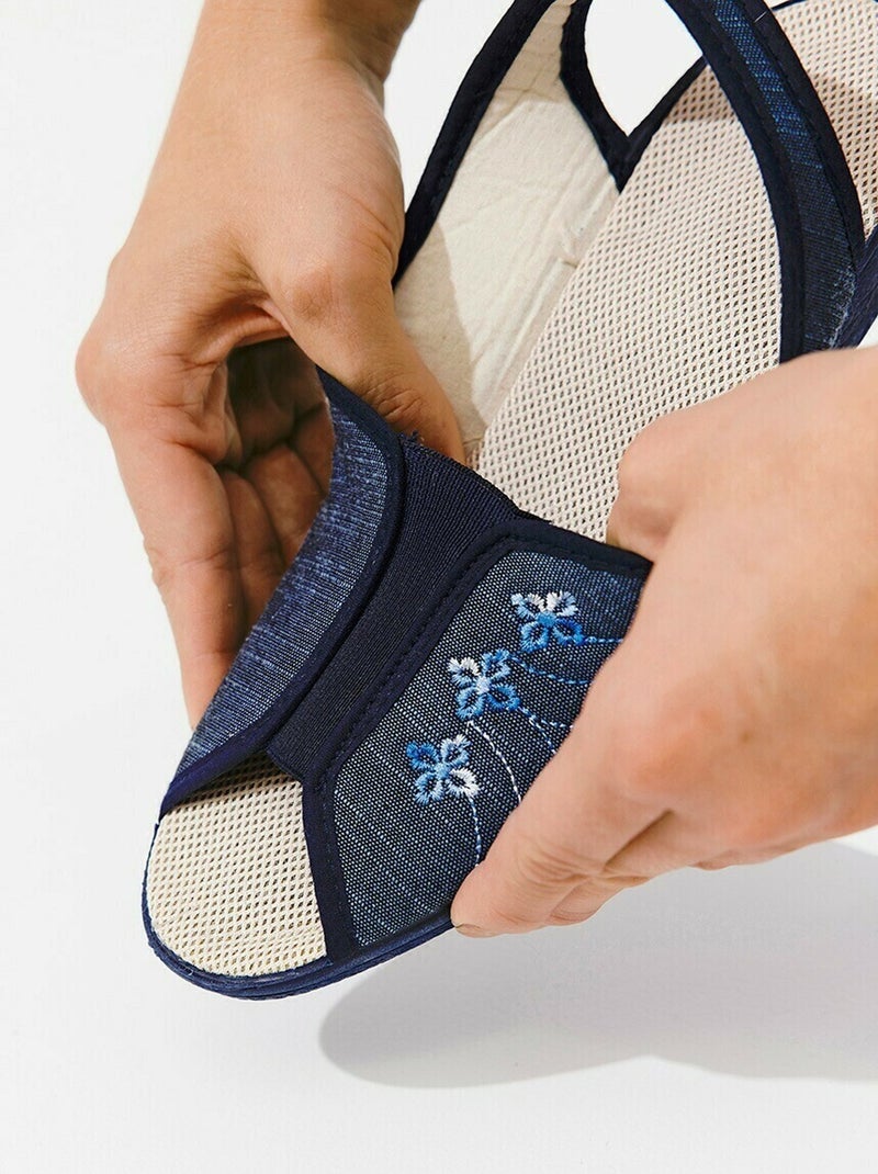 Sandales vegan largeur confort - Afibel Bleu jean - Kiabi