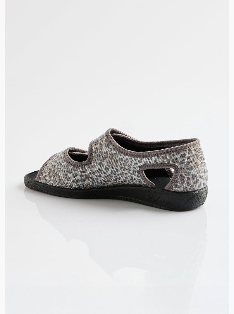 Sandales vegan largeur confort - Afibel Gris - Kiabi
