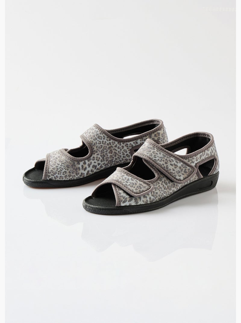 Sandales vegan largeur confort - Afibel Gris - Kiabi