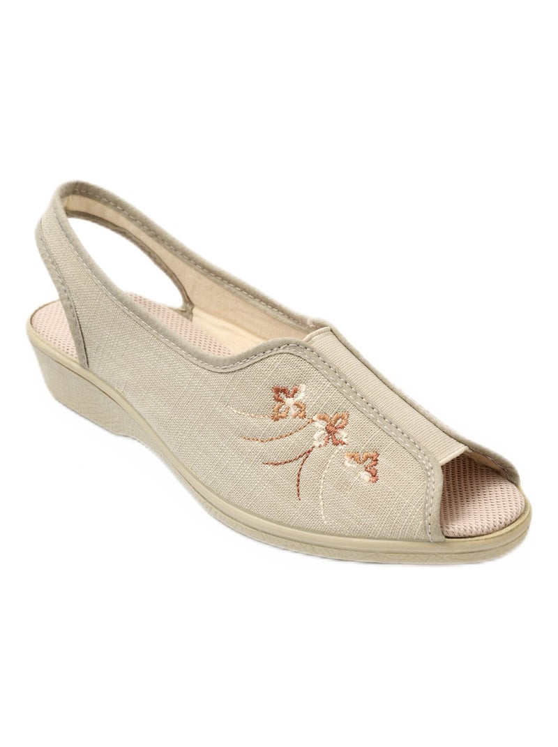 Sandales vegan largeur confort Beige - Kiabi