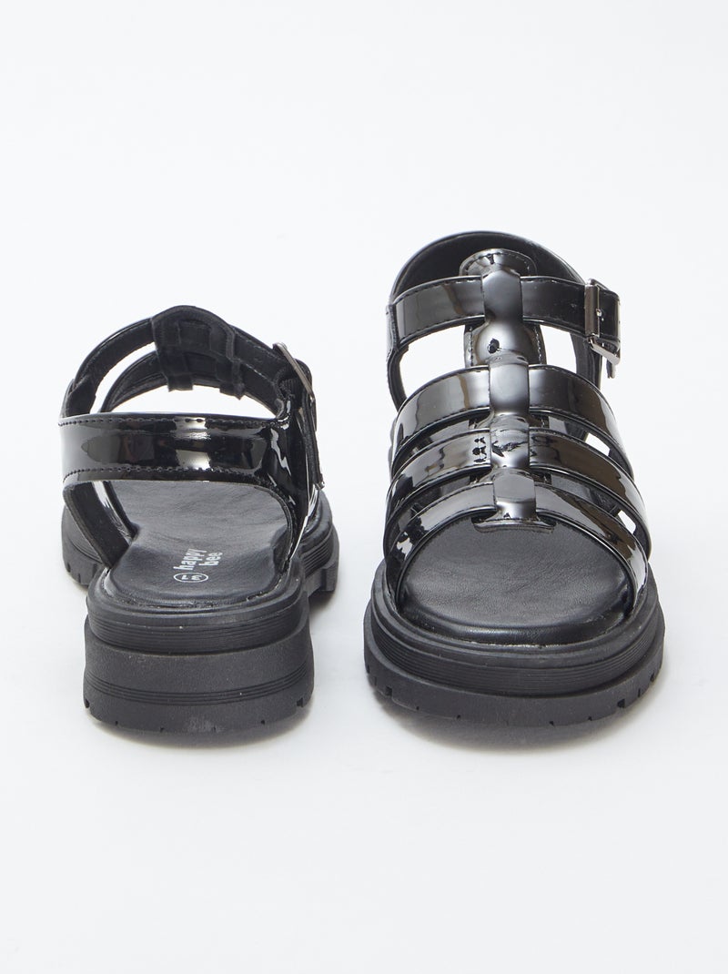 Sandales vernies à talon NOIR - Kiabi