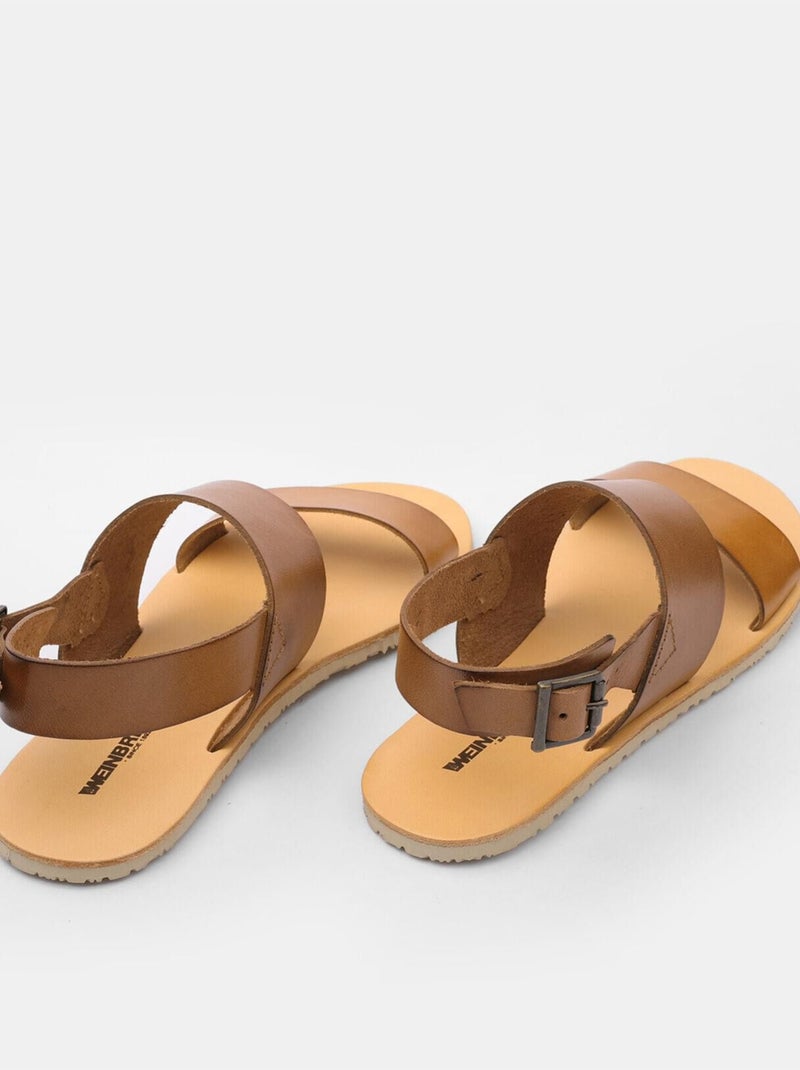 Sandales Weinbrenner Barefoot en cuir BATA Marron - Kiabi