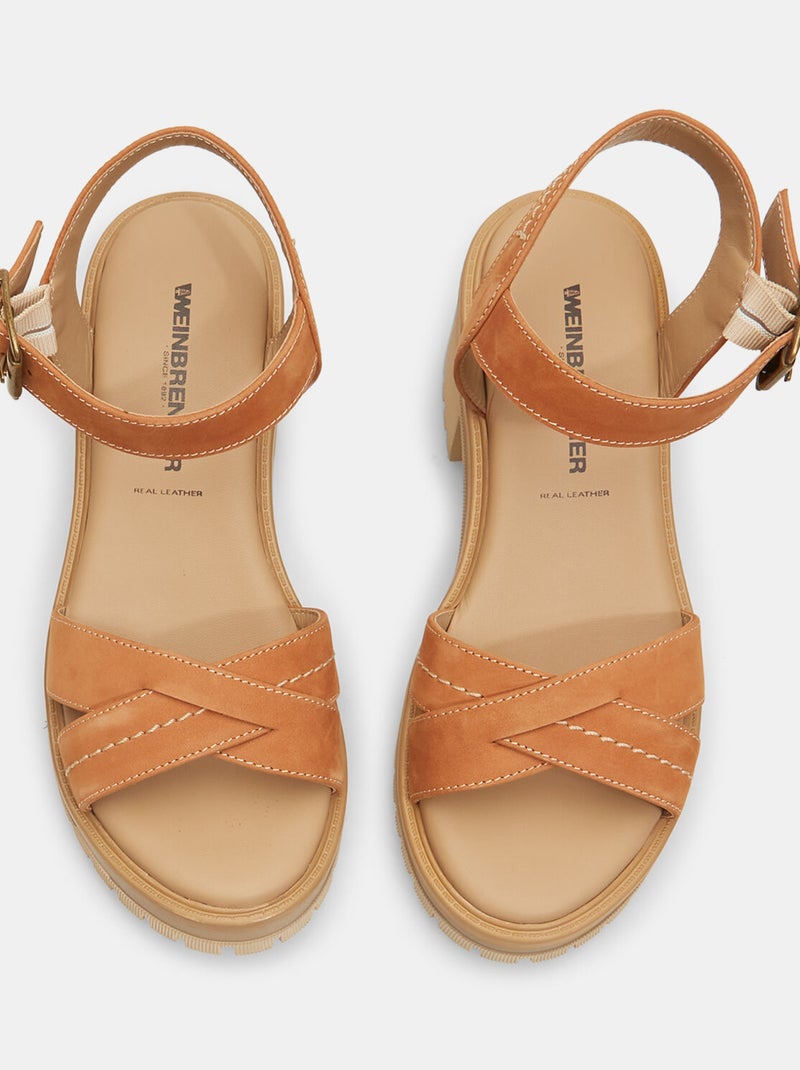 Sandales Weinbrenner en nubuck avec talon 5 cm BATA Bronze - Kiabi