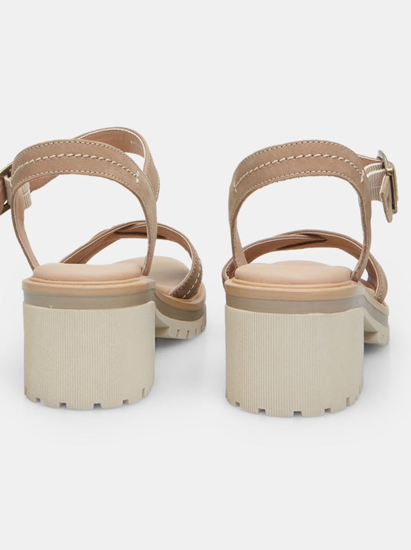 Sandales Weinbrenner en nubuck avec talon 5 cm BATA Taupe - Kiabi
