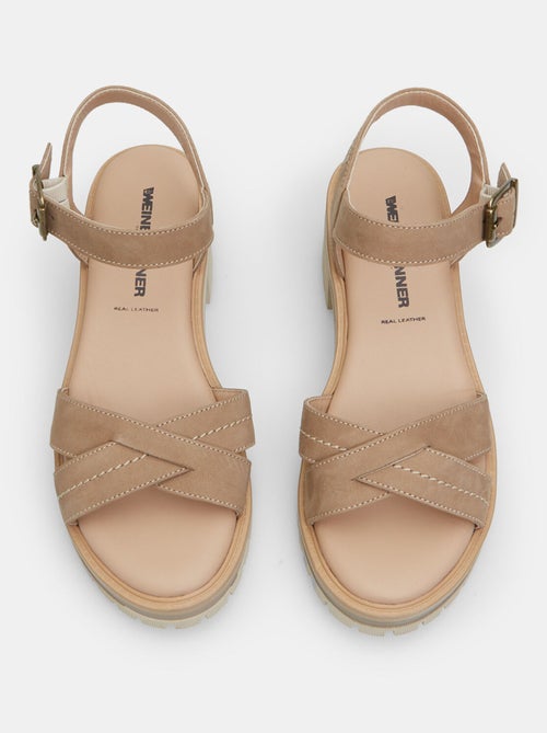 Sandales Weinbrenner en nubuck avec talon 5 cm BATA - Kiabi
