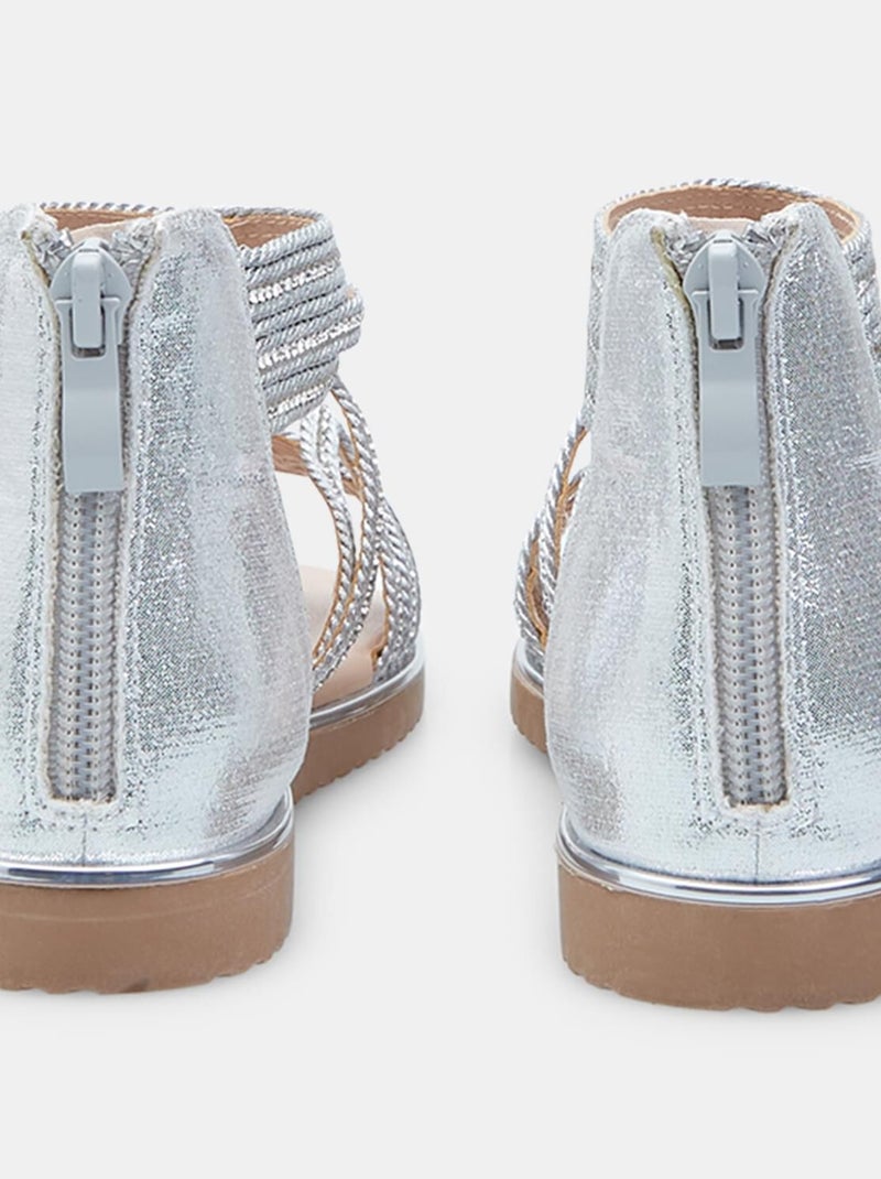 Sandales zippée confortables Argent - Kiabi