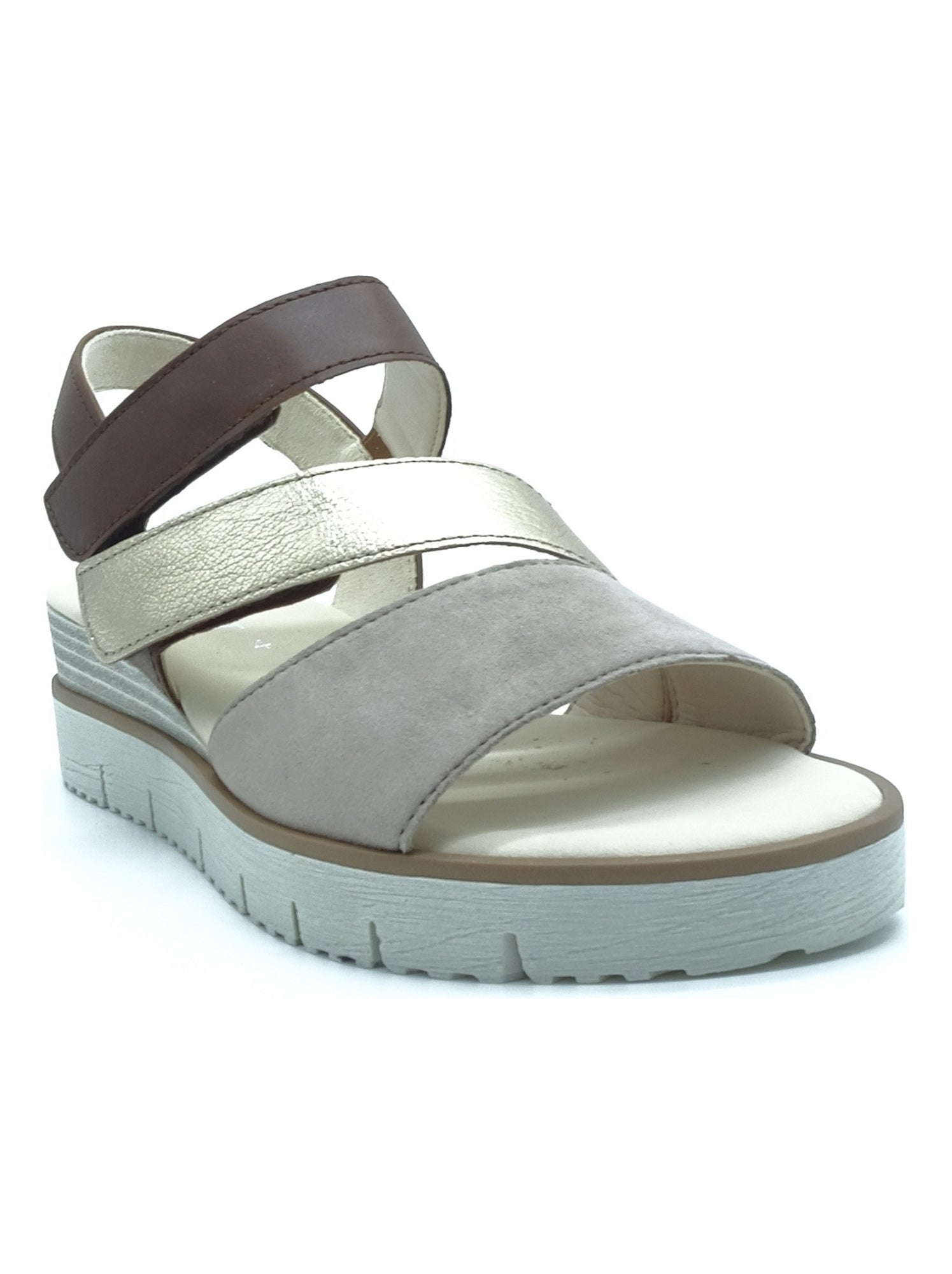 Sandales à Lanières Gabor Comfort Pour Femme - Talon Plat 5 Cm - Textile Et Cuir - Confort Optimal - 11