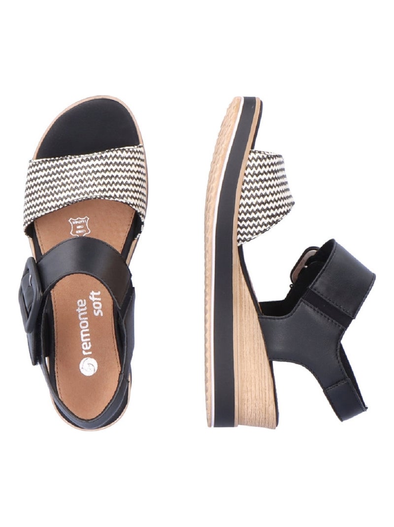Sandales/nu Pieds Femme Remonte Noir - Kiabi