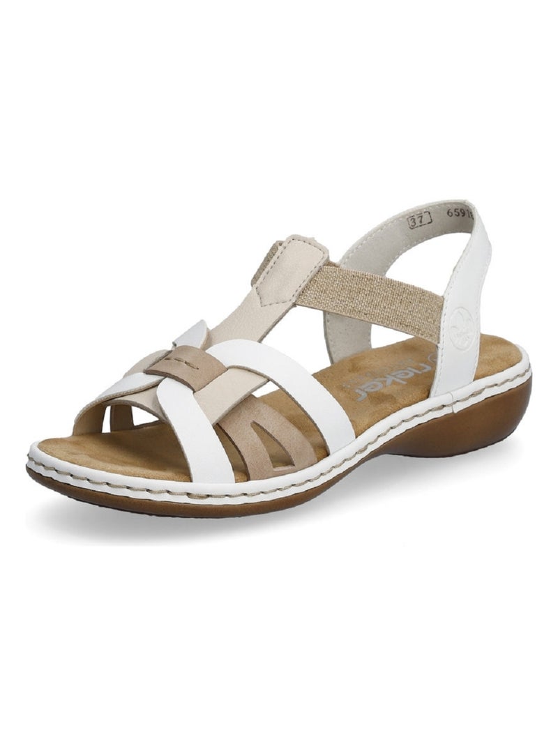 Sandales/nu Pieds Rieker Blanc Blanc - Kiabi
