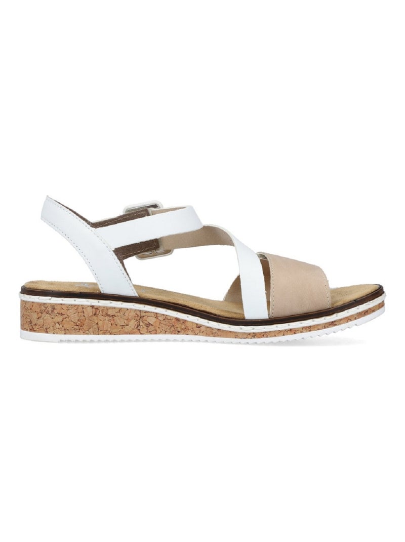 Sandales/nu Pieds Rieker Blanc Blanc - Kiabi