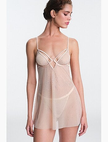 Sandy babydoll à détail pierre, sans rembourrage, sans armatures penti