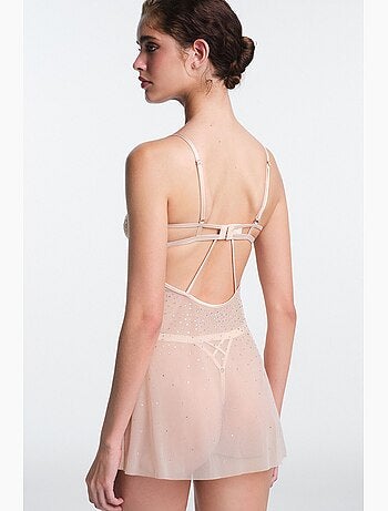 Sandy babydoll à détail pierre, sans rembourrage, sans armatures penti
