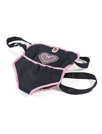 Sangle de Portage Poupée, anthracite - bleu foncé - rose