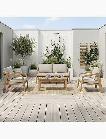 SAPA Salon de jardin 4 places en acacia