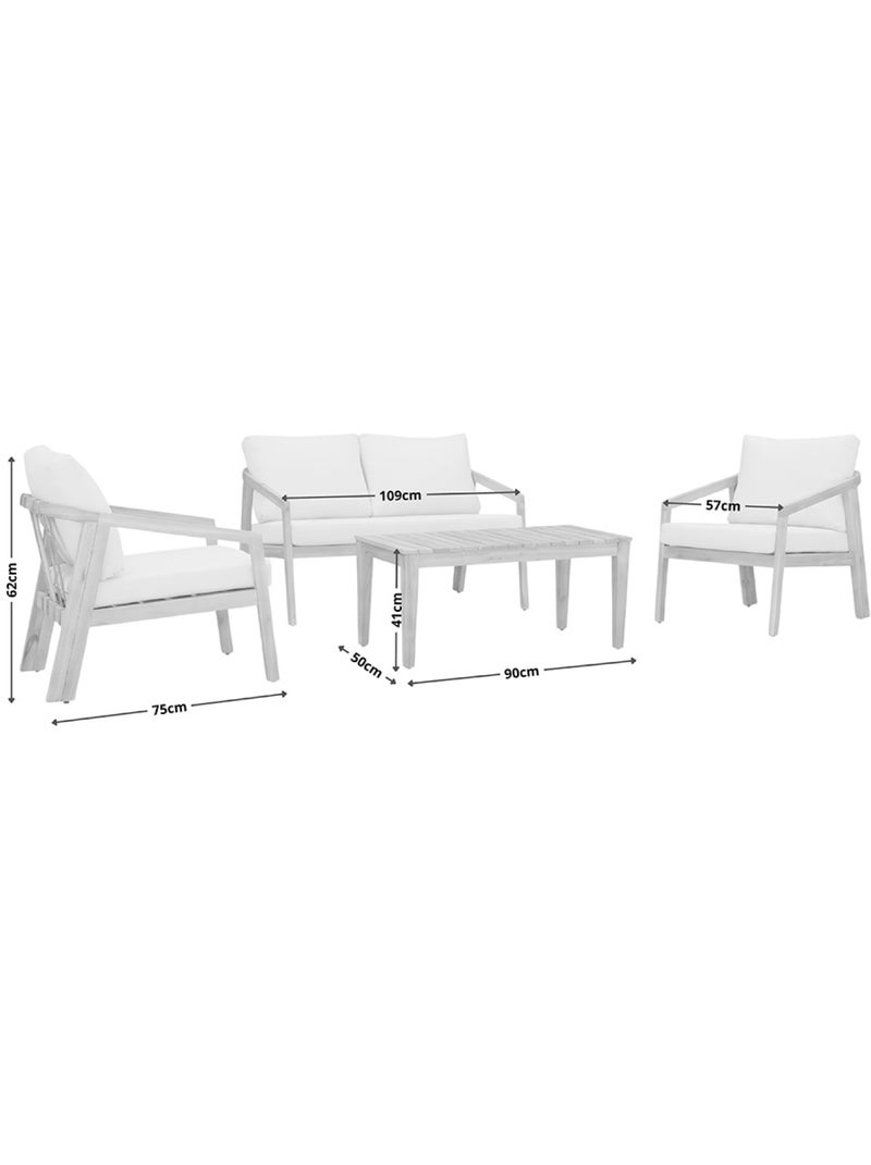 SAPA Salon de jardin 4 places en acacia Marron - Kiabi