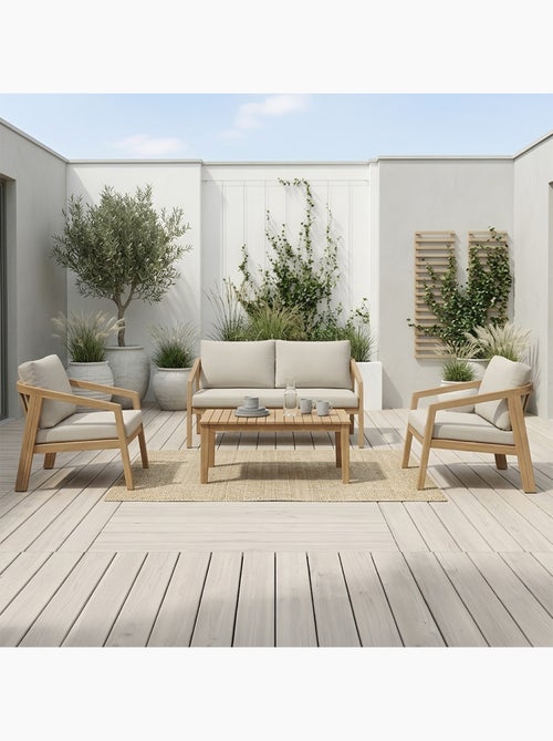 SAPA Salon de jardin 4 places en acacia - Kiabi