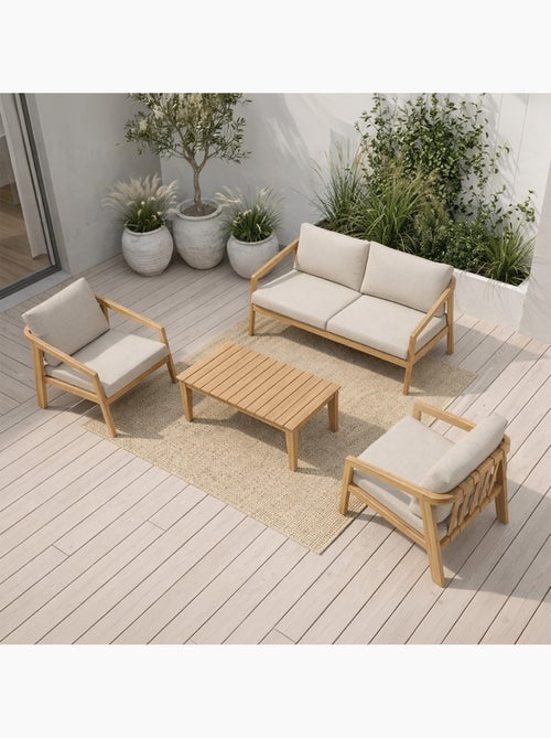 SAPA Salon de jardin 4 places en acacia - Kiabi