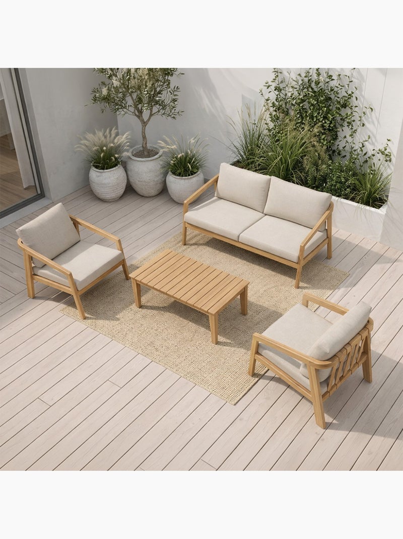 SAPA Salon de jardin 4 places en acacia Marron - Kiabi