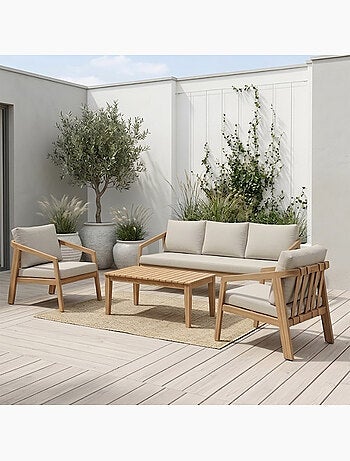 SAPA Salon de jardin 5 places en acacia