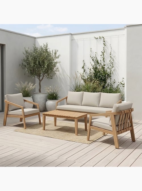 SAPA Salon de jardin 5 places en acacia - Kiabi