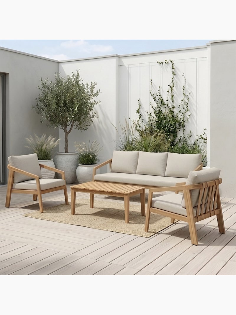 SAPA Salon de jardin 5 places en acacia Marron - Kiabi