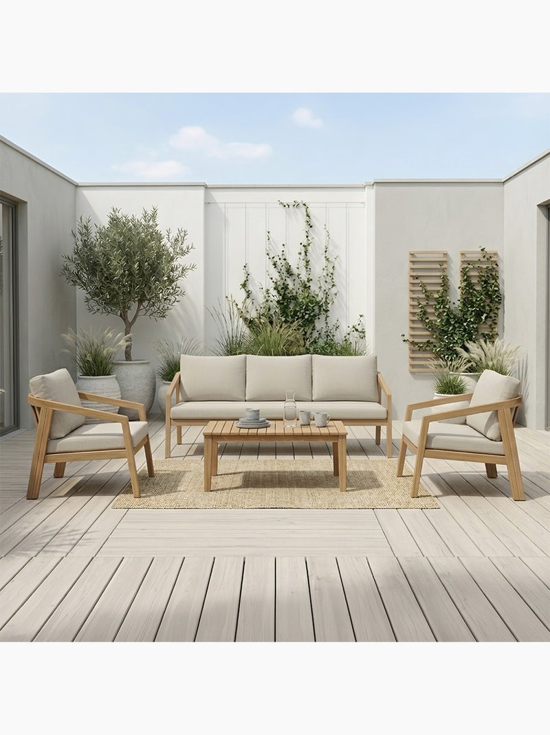 SAPA Salon de jardin 5 places en acacia Marron - Kiabi