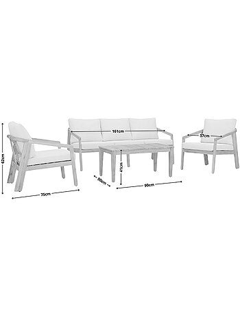 SAPA Salon de jardin 5 places en bois d’acacia