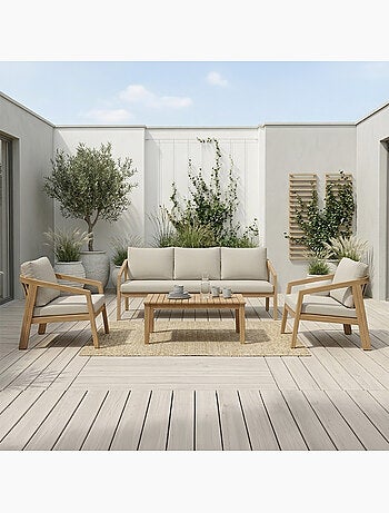 SAPA Salon de jardin 5 places en bois d’acacia